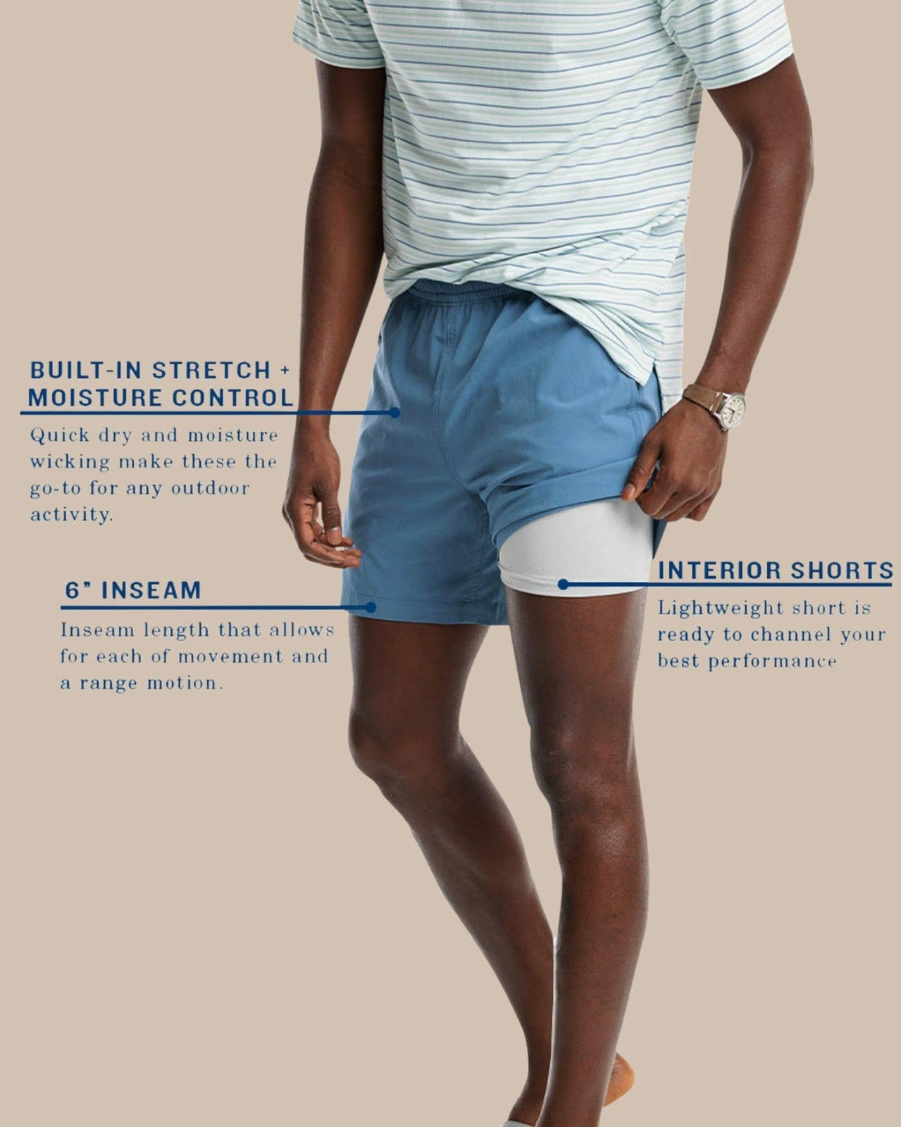 6 Inch Active Short with Liner Southern Tide Hot Deal