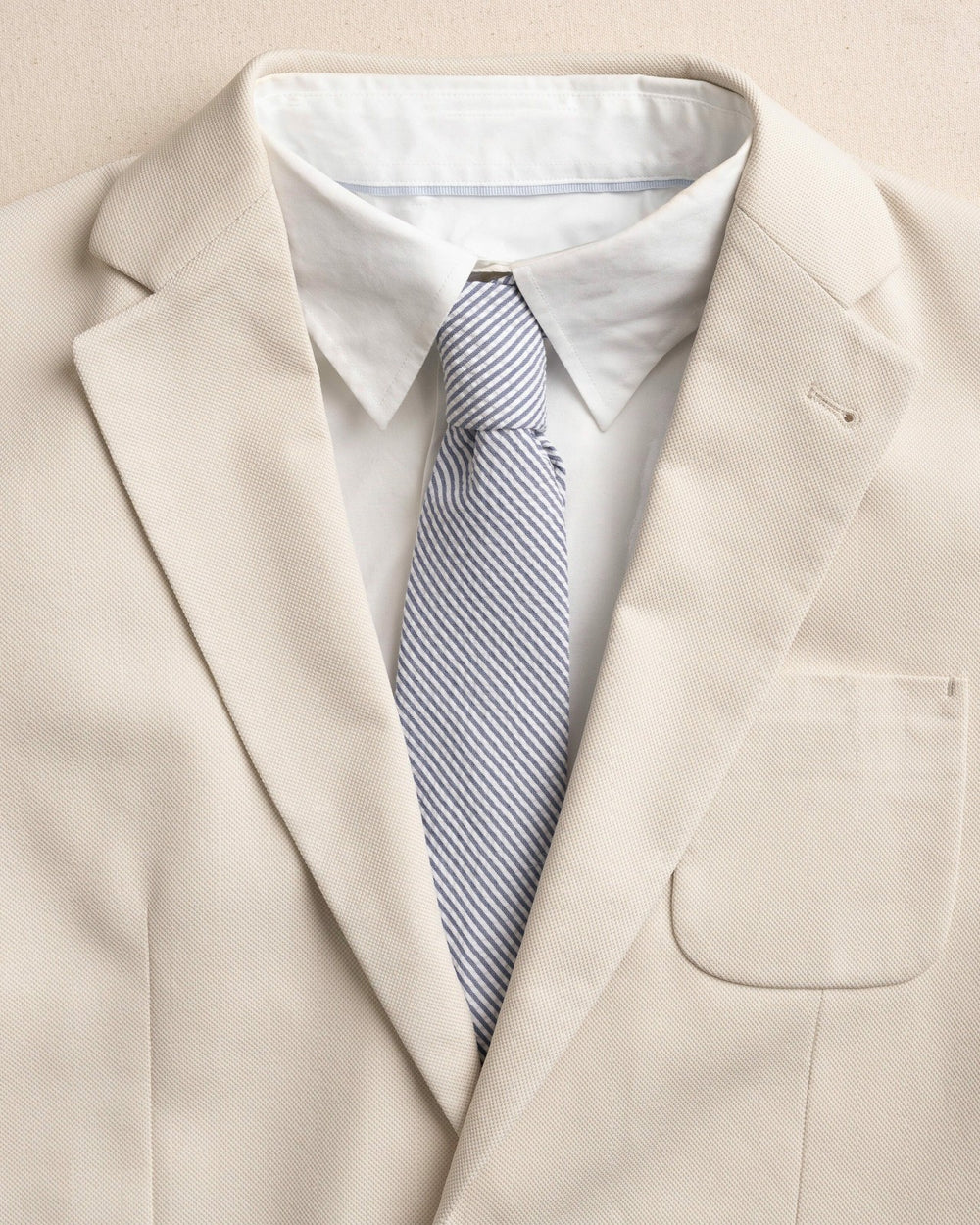 High Cotton Blue and White Seersucker Necktie Southern Tide Discount