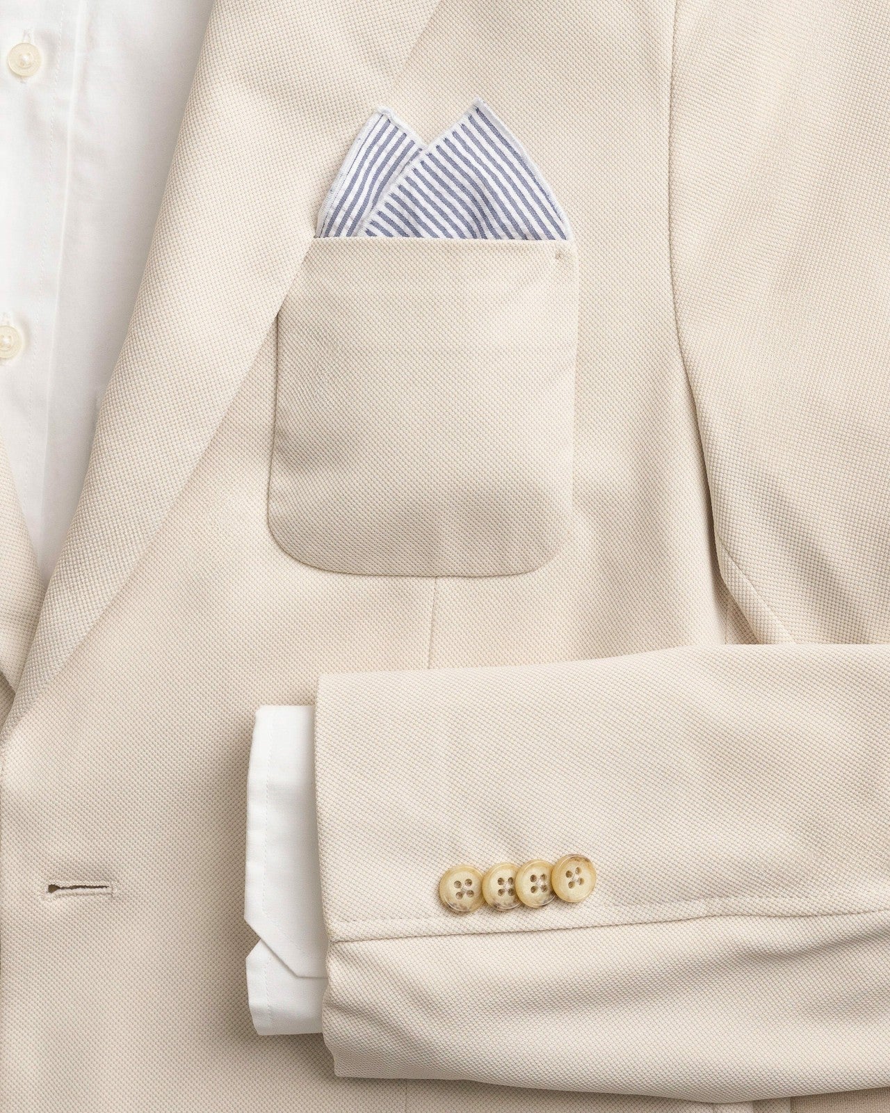 Blue and White Seersucker Pocket Square Southern Tide Outlets