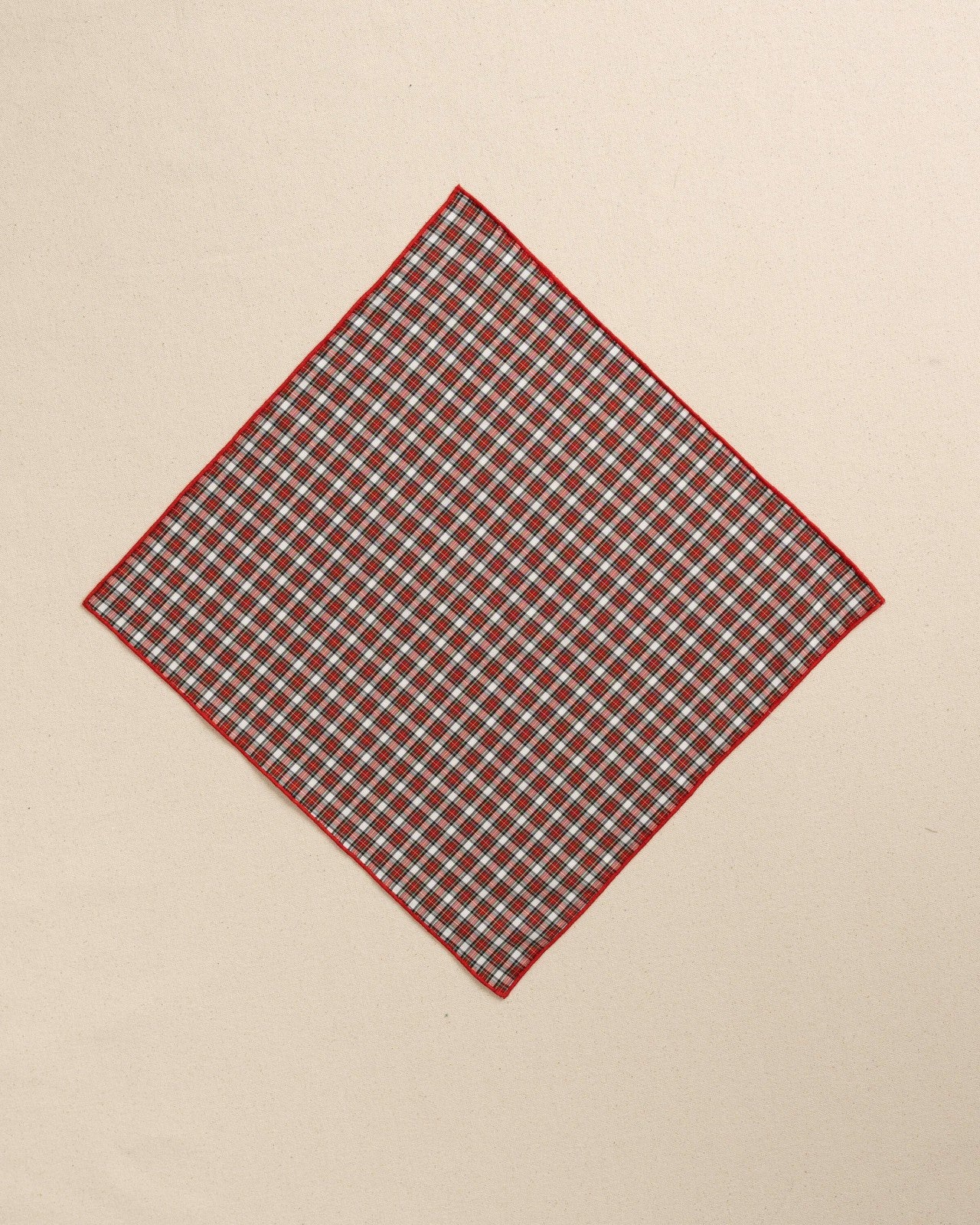 Peppermint Plaid Cotton Pocket Square Southern Tide Value Deal