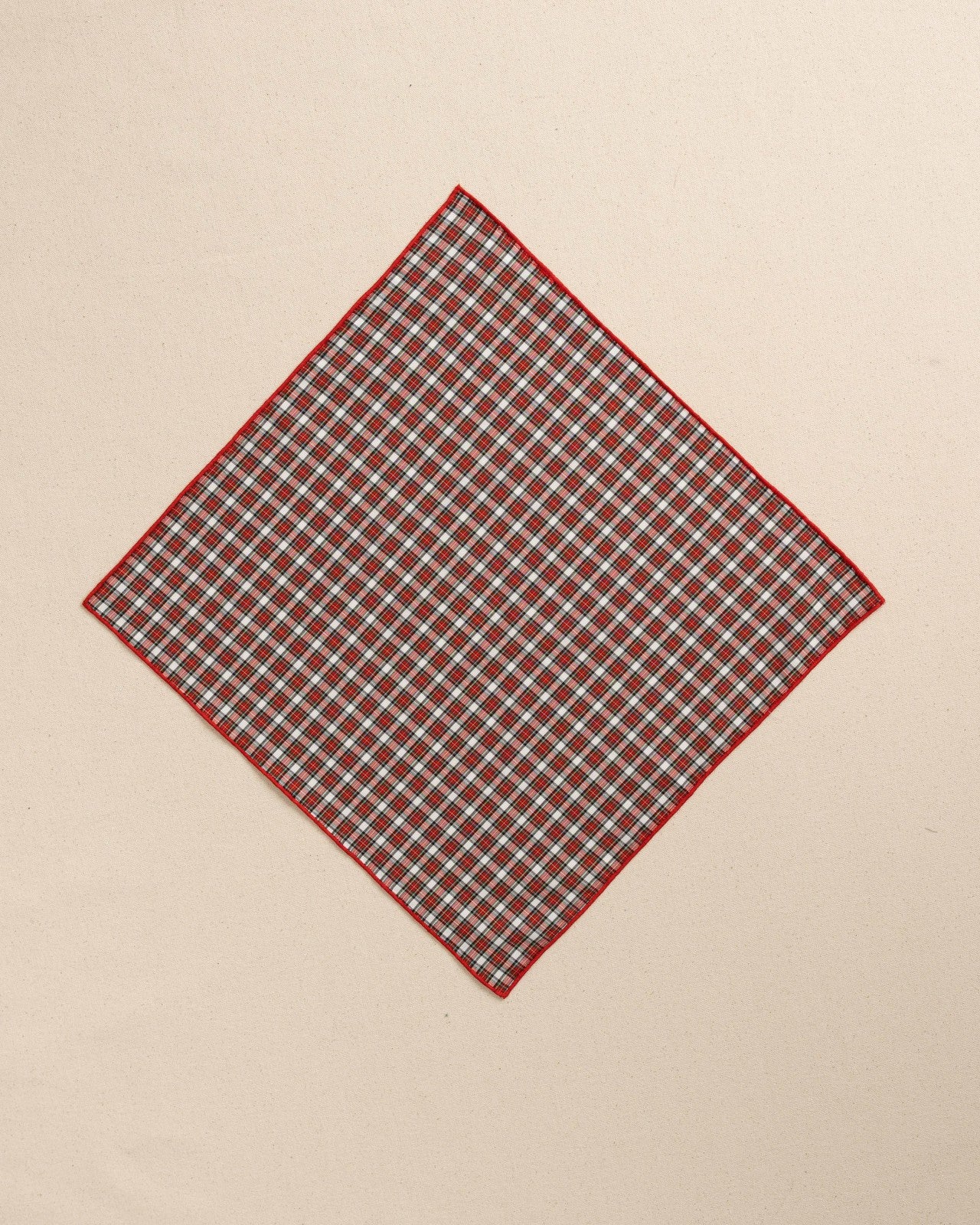 Peppermint Plaid Cotton Pocket Square Southern Tide Value Deal