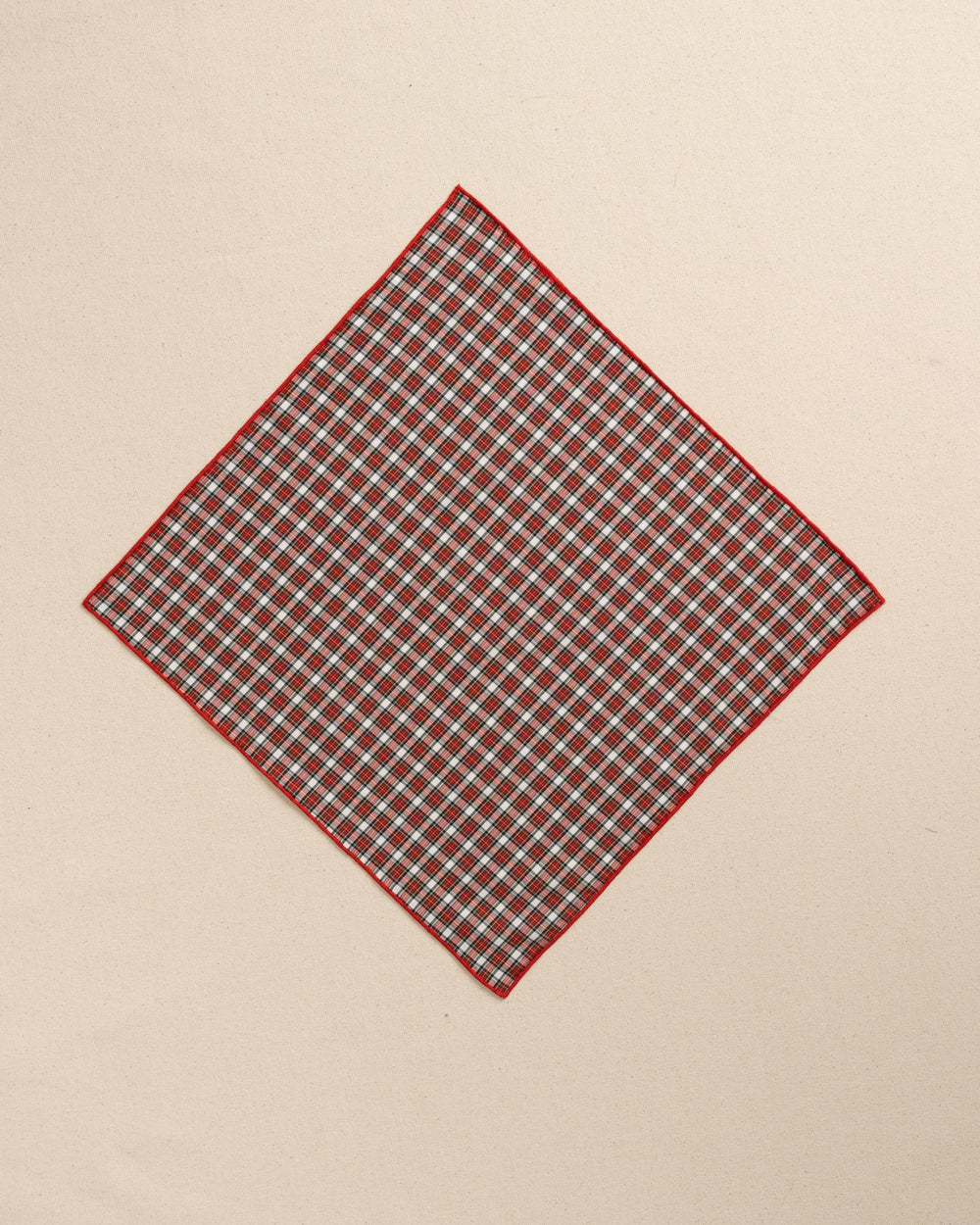 Peppermint Plaid Cotton Pocket Square Southern Tide Value Deal
