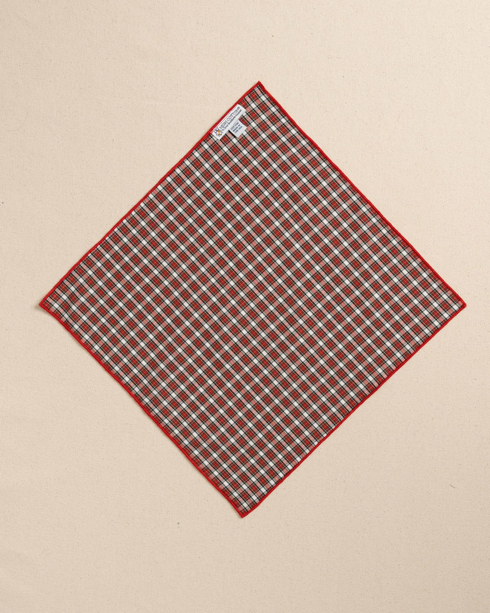 Peppermint Plaid Cotton Pocket Square Southern Tide Value Deal