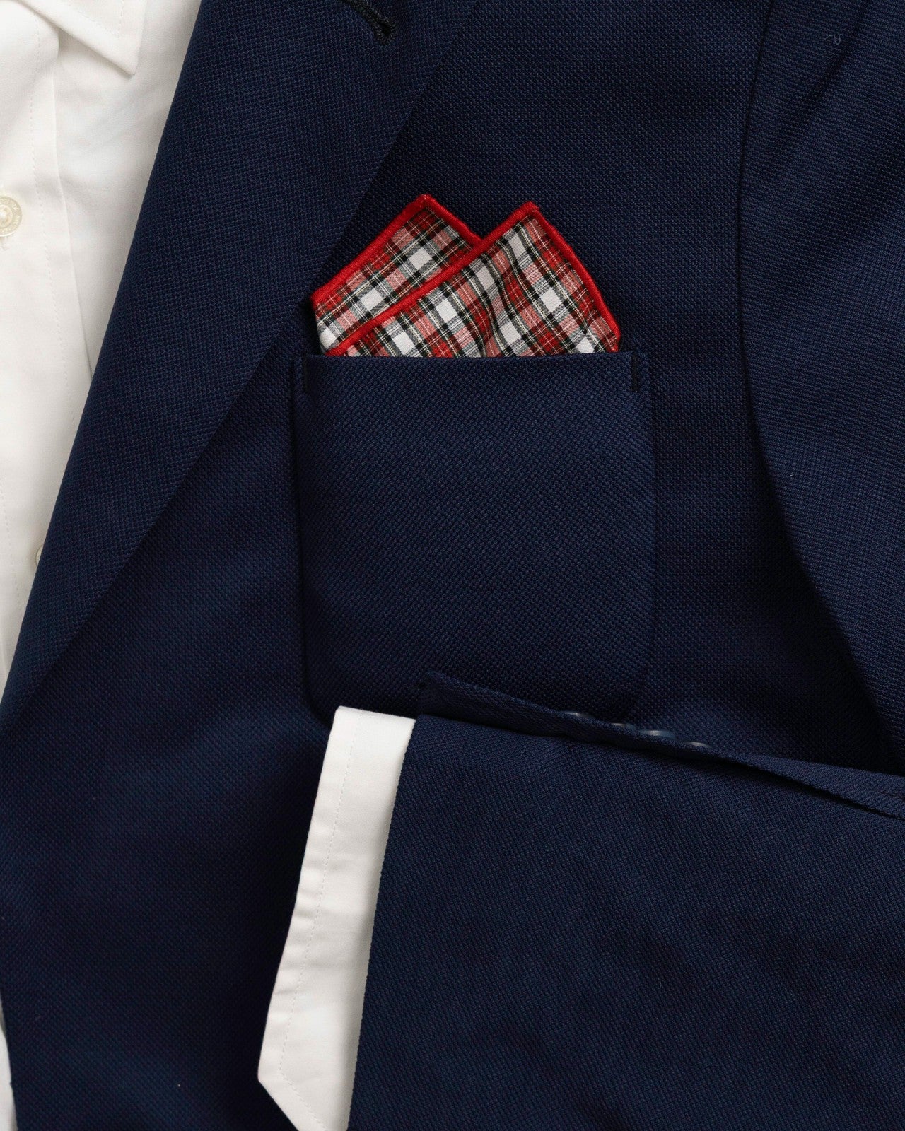 Peppermint Plaid Cotton Pocket Square Southern Tide Value Deal