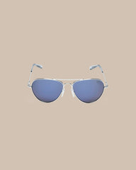 White Gold Frame with Arctic Blue Nylon Lens,OS