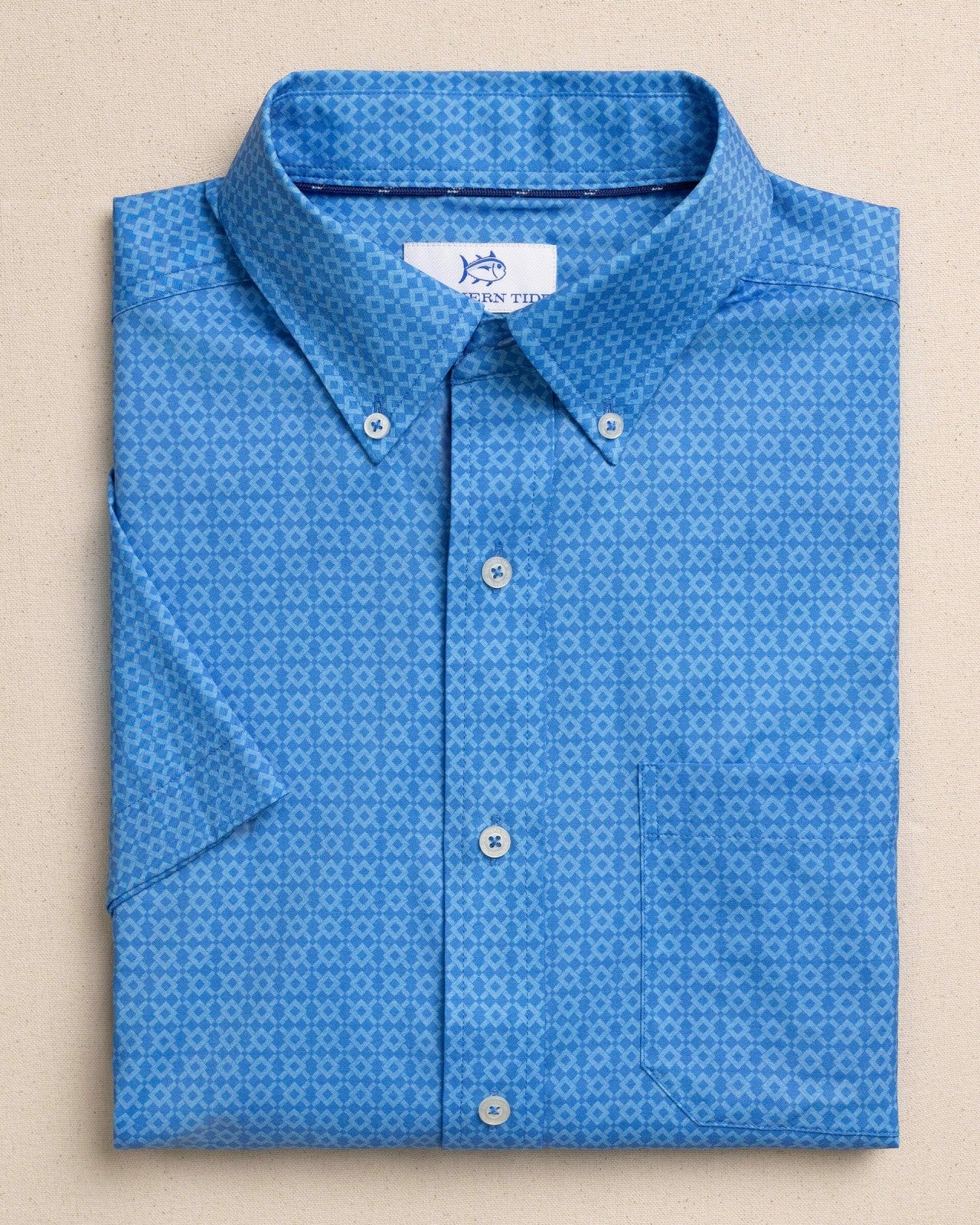Seaside Geo Short Sleeve Sport Shirt Southern Tide Limited Offer