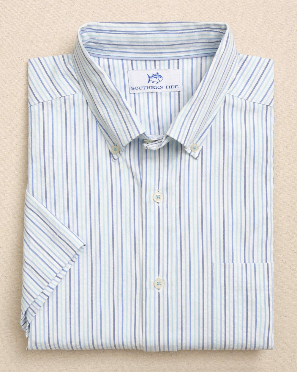 Marina Seersucker Short Sleeve Sport Shirt Southern Tide Exclusive Deal