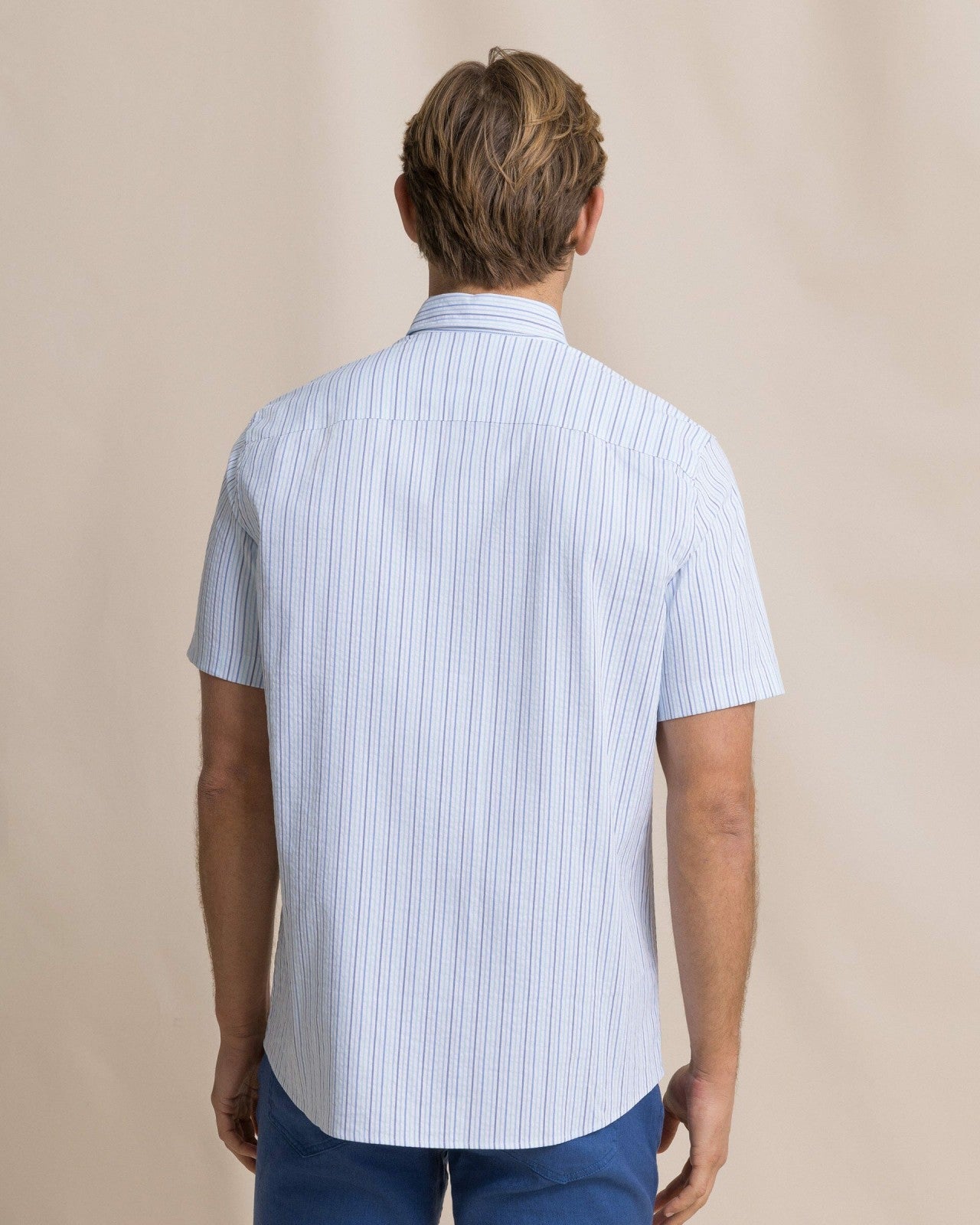 Marina Seersucker Short Sleeve Sport Shirt Southern Tide Exclusive Deal