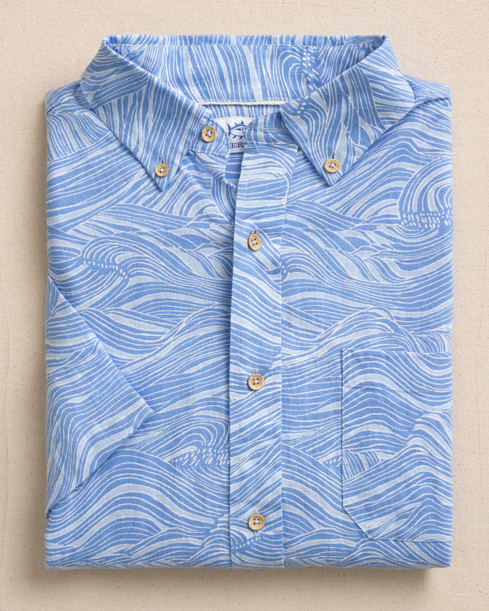 Rolling Waves Short Sleeve Sport Shirt Southern Tide Sale