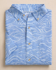 Rolling Waves Short Sleeve Sport Shirt Southern Tide Sale