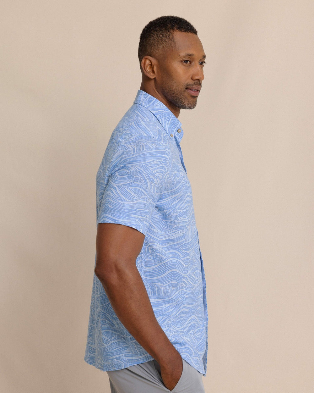 Rolling Waves Short Sleeve Sport Shirt Southern Tide Sale