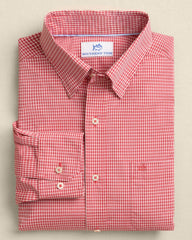 Crofton Plaid Charleston Sport Shirt - Red Southern Tide Sale