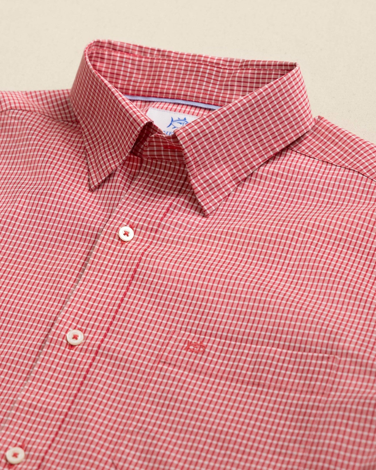 Crofton Plaid Charleston Sport Shirt - Red Southern Tide Sale