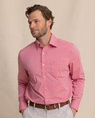 Crofton Plaid Charleston Sport Shirt - Red Southern Tide Sale