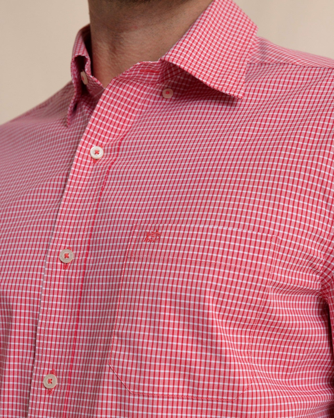 Crofton Plaid Charleston Sport Shirt - Red Southern Tide Sale