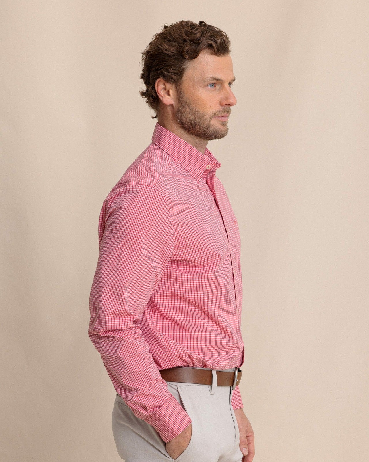 Crofton Plaid Charleston Sport Shirt - Red Southern Tide Sale
