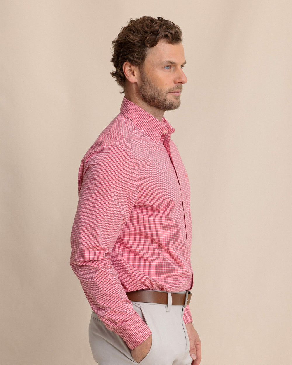 Crofton Plaid Charleston Sport Shirt - Red Southern Tide Sale