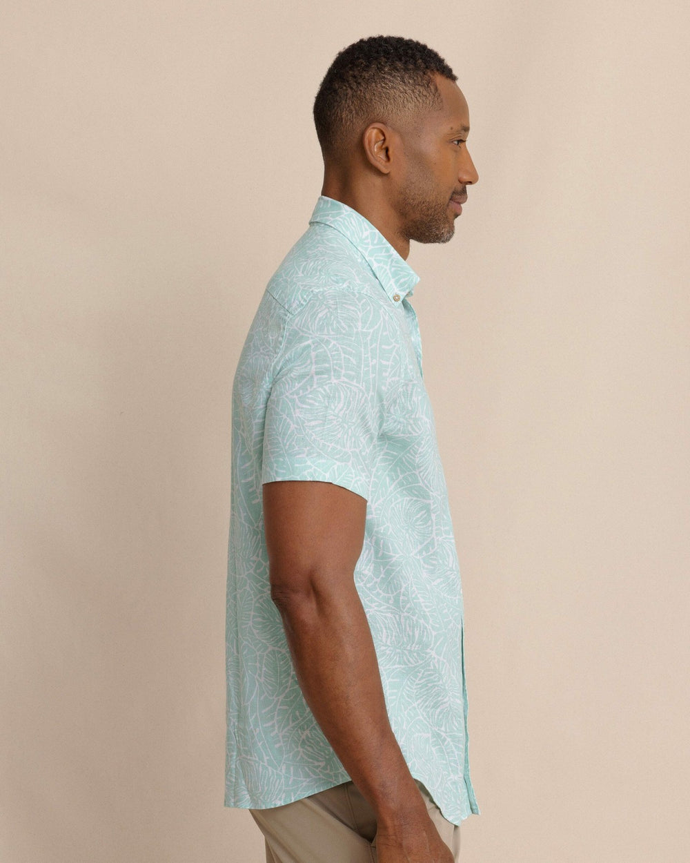 Beach Palms Linen Rayon Short Sleeve Sport Shirt Southern Tide On Sale