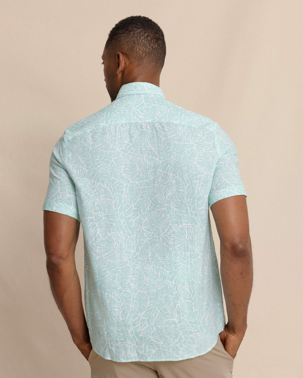 Beach Palms Linen Rayon Short Sleeve Sport Shirt Southern Tide On Sale