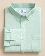 Charleston Parkwood Micro-Gingham Shirt - Green Southern Tide Limited Offer