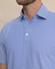 brrr°®-eeze Meadowbrook Stripe Polo - Surf Blue Southern Tide Value Deal