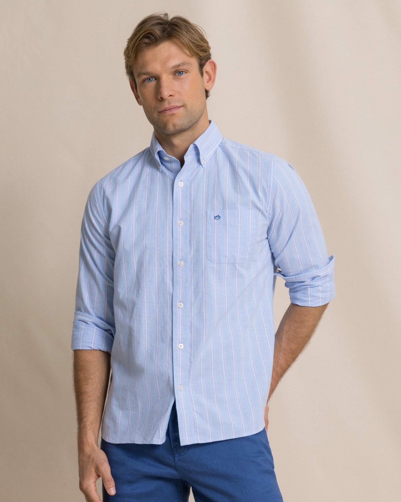 Beachside Charleston Oxford Stripe Sport Shirt Southern Tide Sale