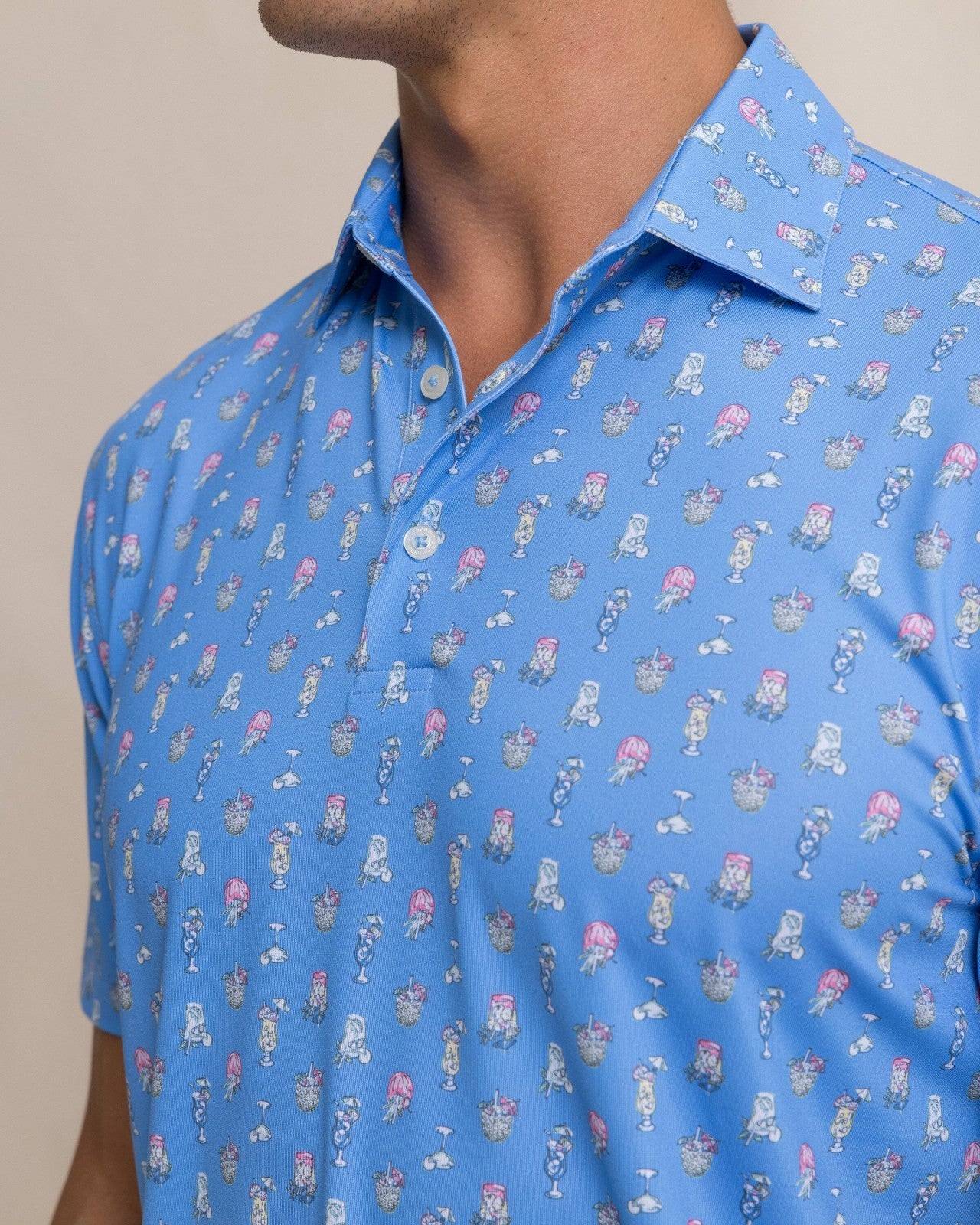 Driver Tropical Drink Printed Polo Southern Tide On Sale