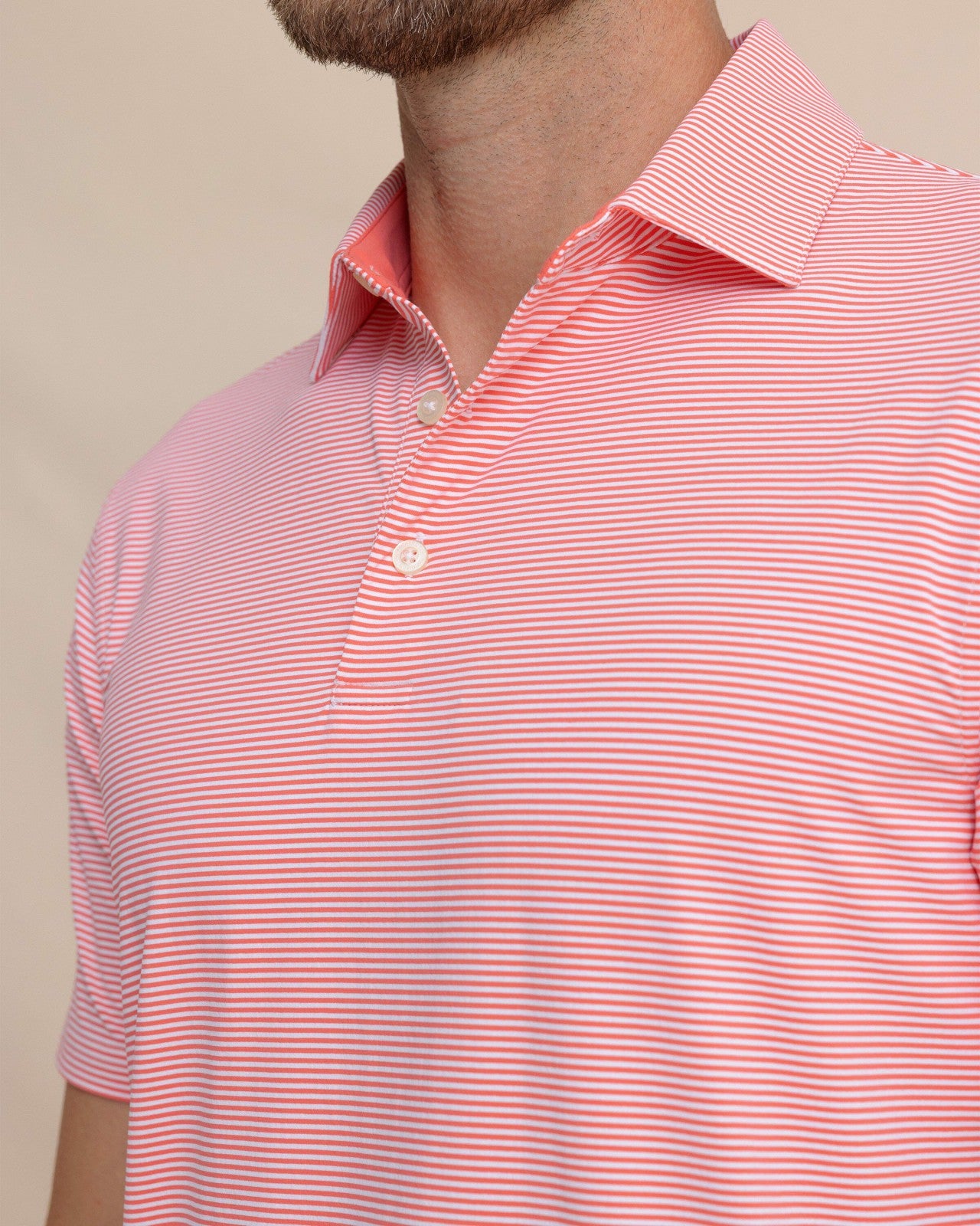 brrr°®-eeze Meadowbrook Stripe Polo - Coral Southern Tide Discount