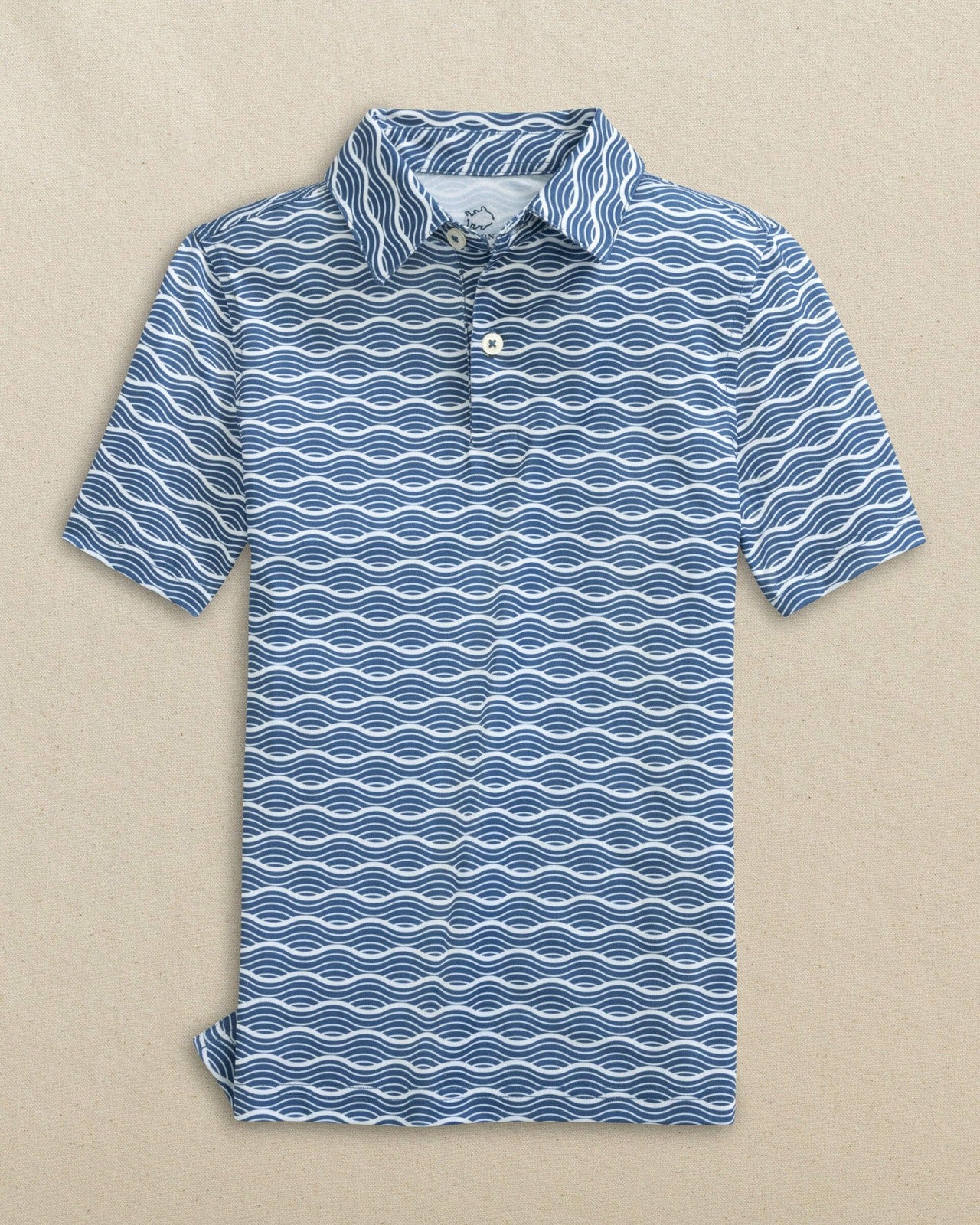 Boys Driver Waves Printed Performance Polo Southern Tide Discount