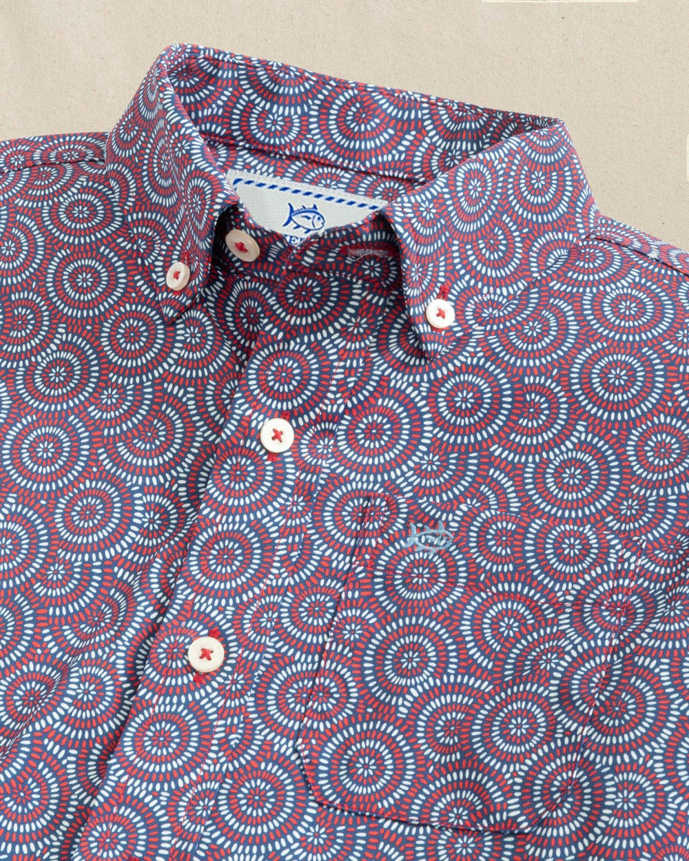 Boys Fireworks Short Sleeve Sport Shirt Southern Tide Special Offer