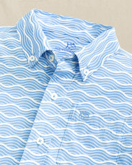 Boys Waves Coastal Breeze® Short Sleeve Sport Shirt Southern Tide Bargain