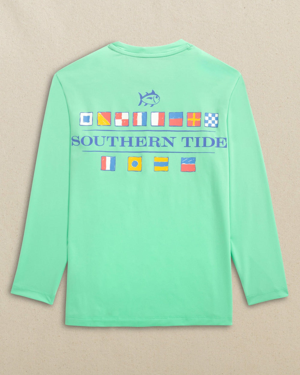 Kids Nautical Flags Long Sleeve Performance T-Shirt Southern Tide On Sale