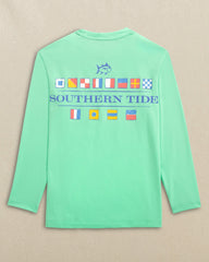 Kids Nautical Flags Long Sleeve Performance T-Shirt Southern Tide On Sale