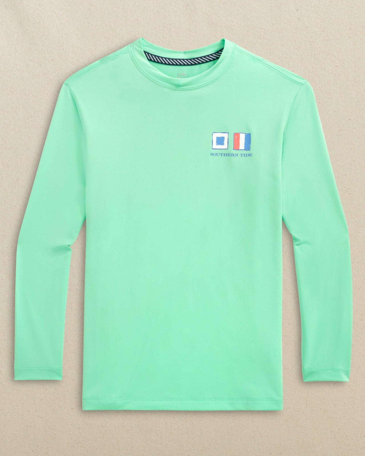 Kids Nautical Flags Long Sleeve Performance T-Shirt Southern Tide On Sale