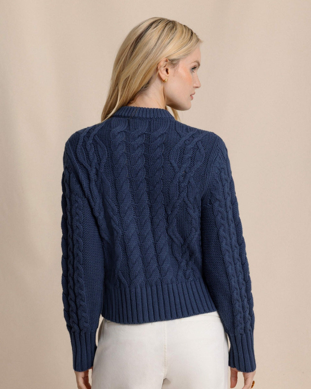Clarke Cable Knit Cardigan - Dress Blue Southern Tide Discount