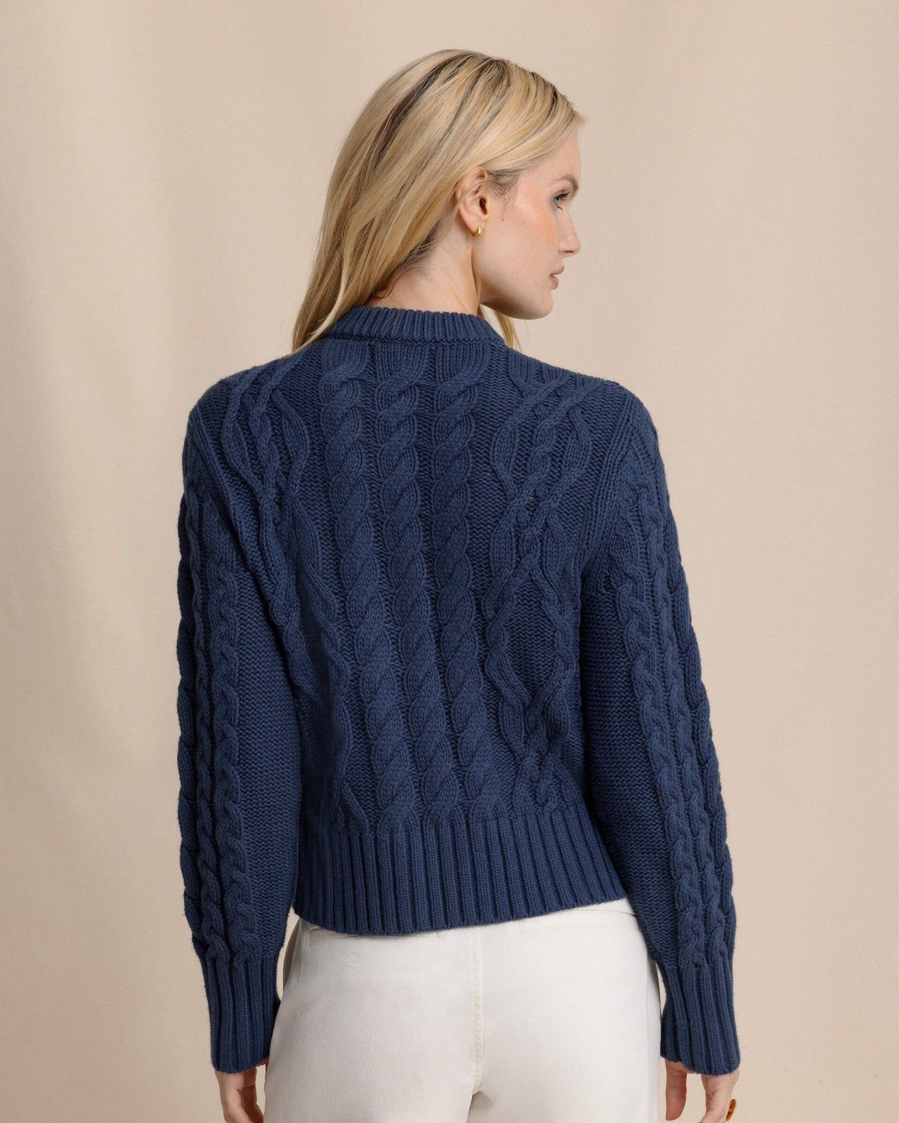 Clarke Cable Knit Cardigan - Dress Blue Southern Tide Discount