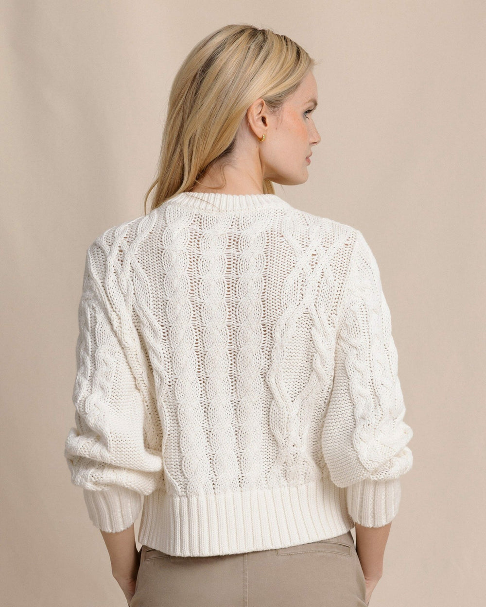 Clarke Cable Knit Cardigan - Sand White Southern Tide Special Offer