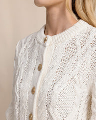 Clarke Cable Knit Cardigan - Sand White Southern Tide Special Offer