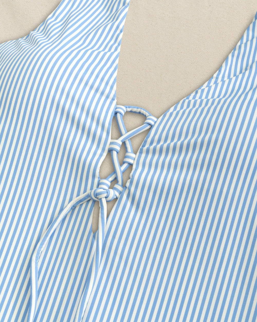 Seersucker Lace-Up One-Piece Swimsuit Southern Tide Savings