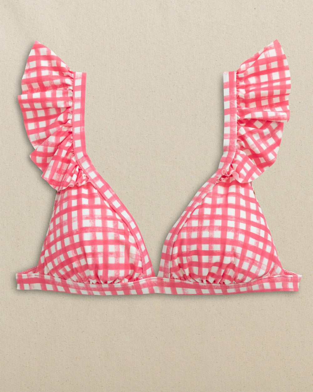 Gingham Banded Ruffle Bikini Top Southern Tide On Sale