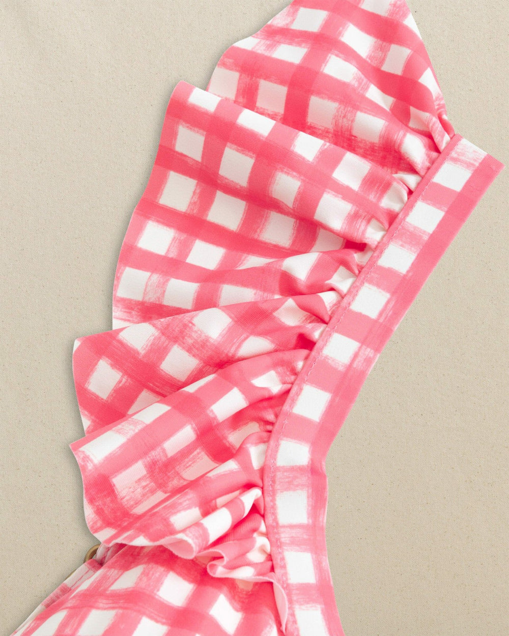 Gingham Banded Ruffle Bikini Top Southern Tide On Sale