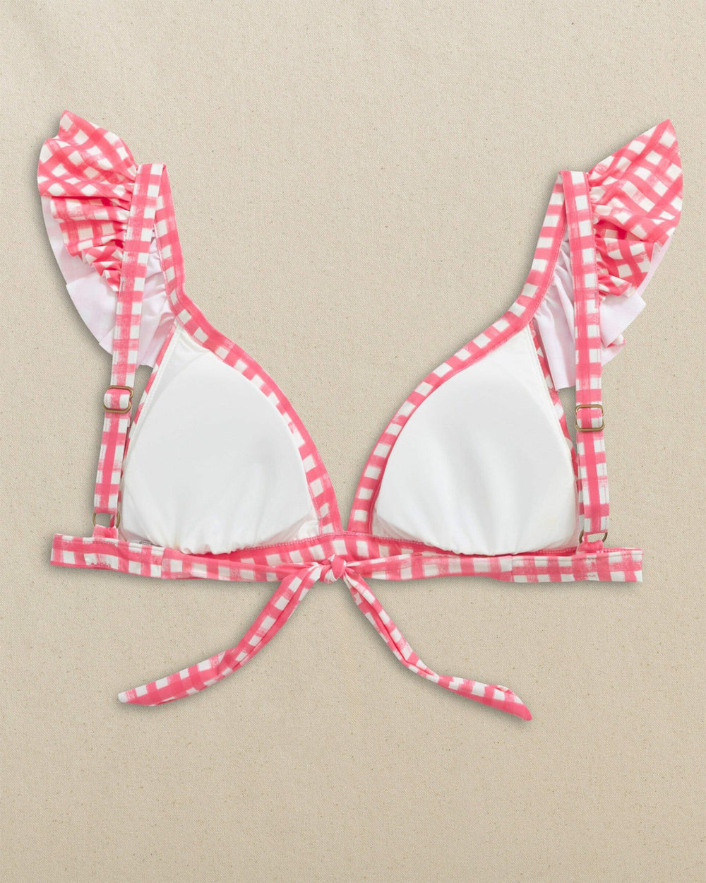 Gingham Banded Ruffle Bikini Top Southern Tide On Sale