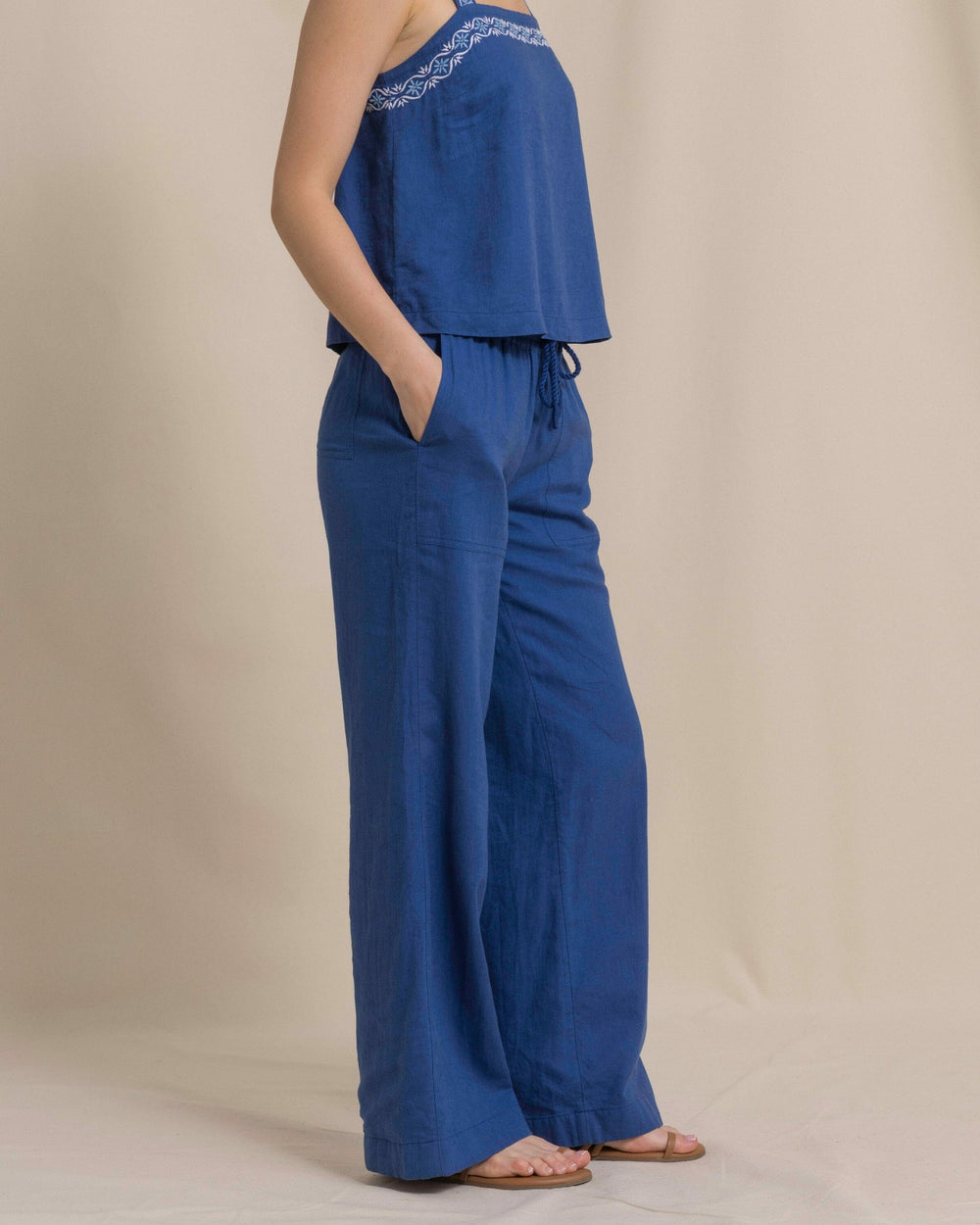 Laken Linen Wide Leg Pant - Nautical Blue Southern Tide Discount