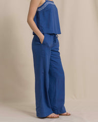 Laken Linen Wide Leg Pant - Nautical Blue Southern Tide Discount