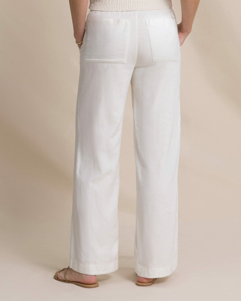 Laken Linen Wide Leg Pant - Sand White Southern Tide Bargain