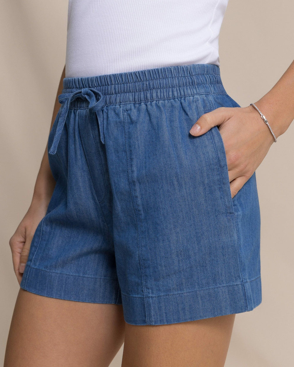 Emilia Denim Woven Short Southern Tide Special Offer