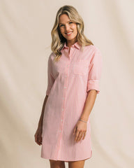 Cam Stripe Poplin Dress - Peaches N' Cream Southern Tide Bargain