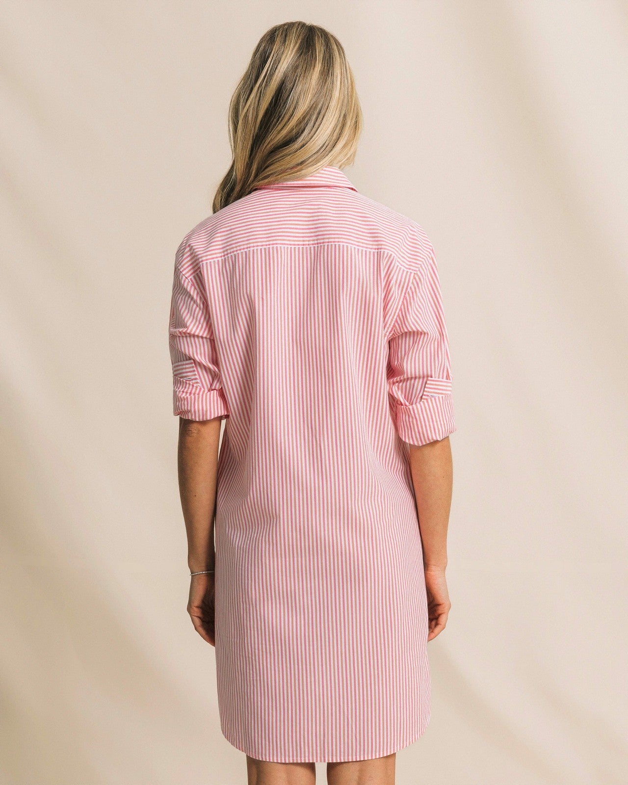 Cam Stripe Poplin Dress - Peaches N' Cream Southern Tide Bargain