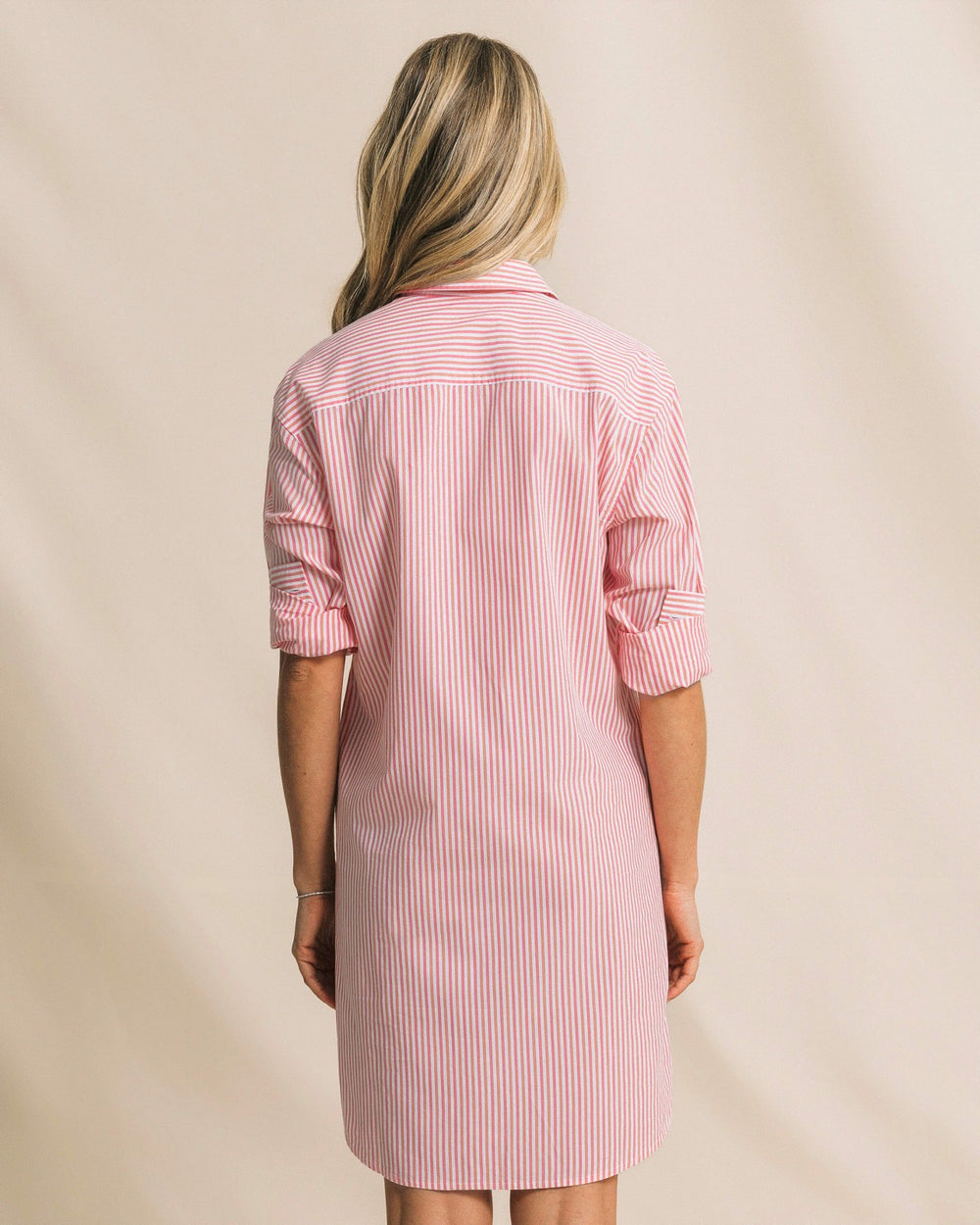 Cam Stripe Poplin Dress - Peaches N' Cream Southern Tide Bargain
