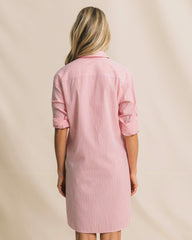 Cam Stripe Poplin Dress - Peaches N' Cream Southern Tide Bargain